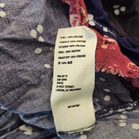 Free People Shibori Long Sleeve Tunic Dress in blue and pink blue Size M - Picture 9 of 10